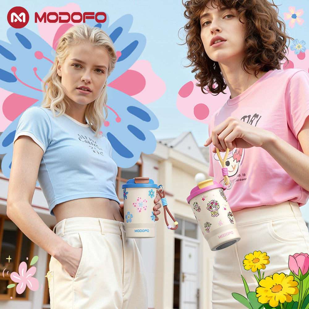 Blue Rhyme Blooms — MODOFO Coffee Cup 500ml Bloom Joy Series Thermos