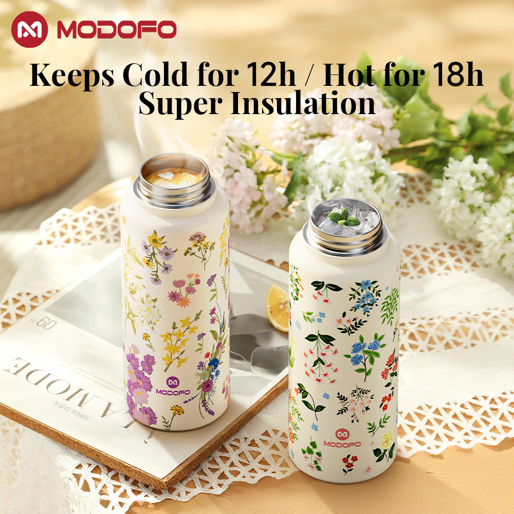 MODOFO 1000 ml Insulated Tumbler with Ceramic Liner & Tea Infuser