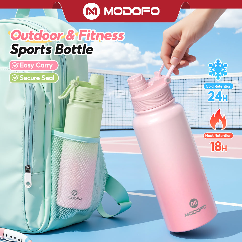 MODOFO 700ml Sports Bottle Insulated Tumbler with Straw Stainless
