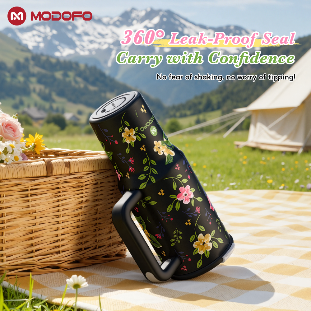 MODOFO 40 oz Insulated Tumbler with Straw | 1200 ml Large-Capacity Stainless Steel Bottle