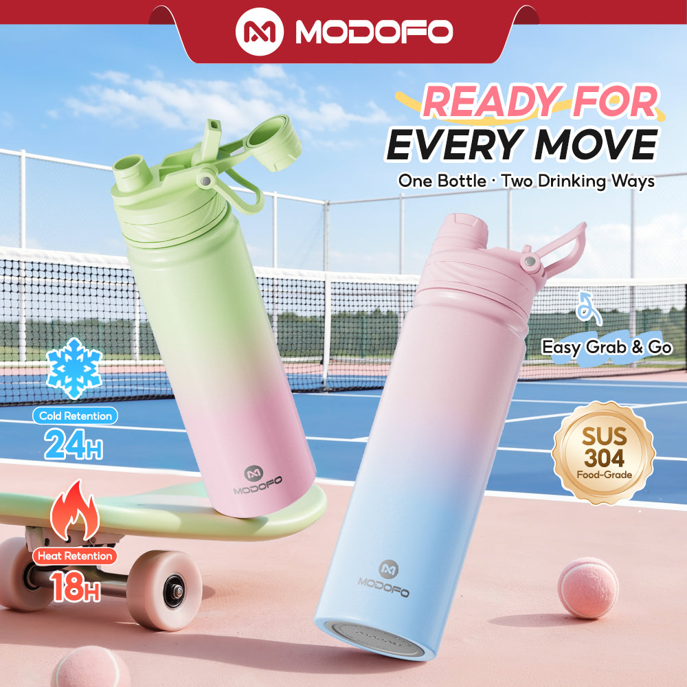 MODOFO 700ml Sports Bottle Insulated Tumbler with Straw Stainless