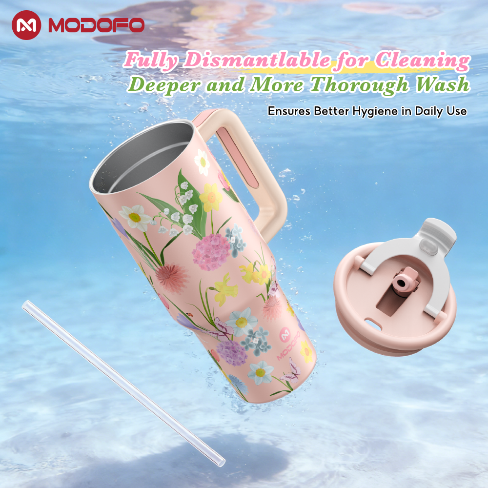 MODOFO 40 oz Insulated Tumbler with Straw | 1200 ml Large-Capacity Stainless Steel Bottle