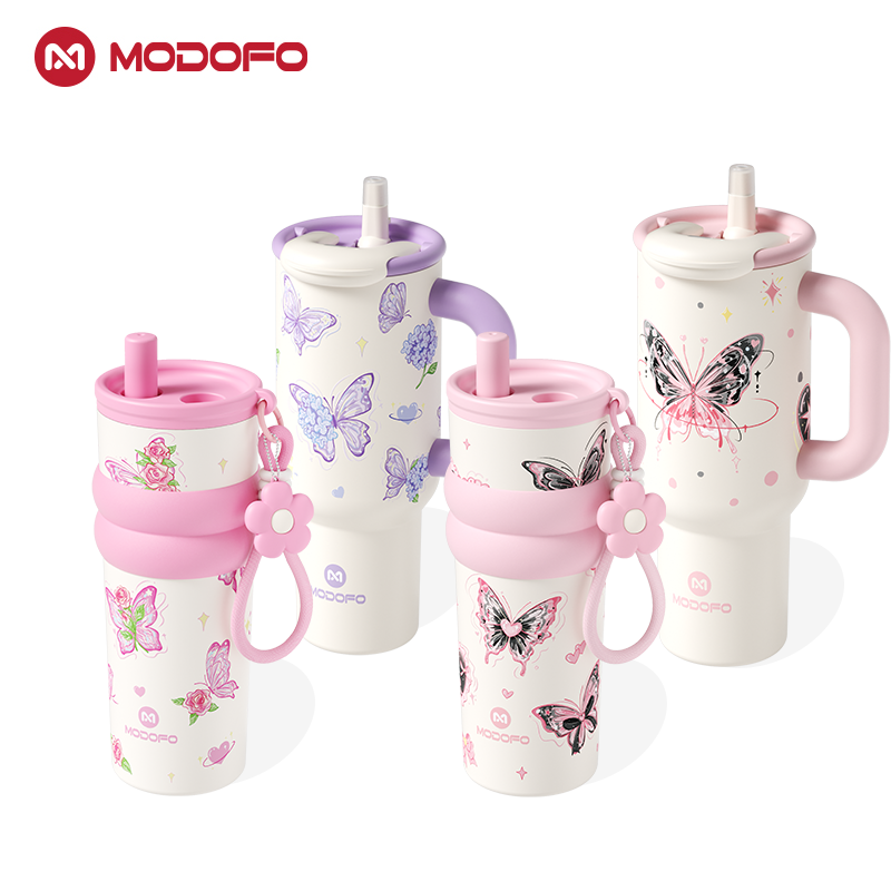 MODOFO 710ml Vacuum Insulated Tumbler with Tea Strainer | 316 Stainless Steel | Hot & Cold Thermal Bottle