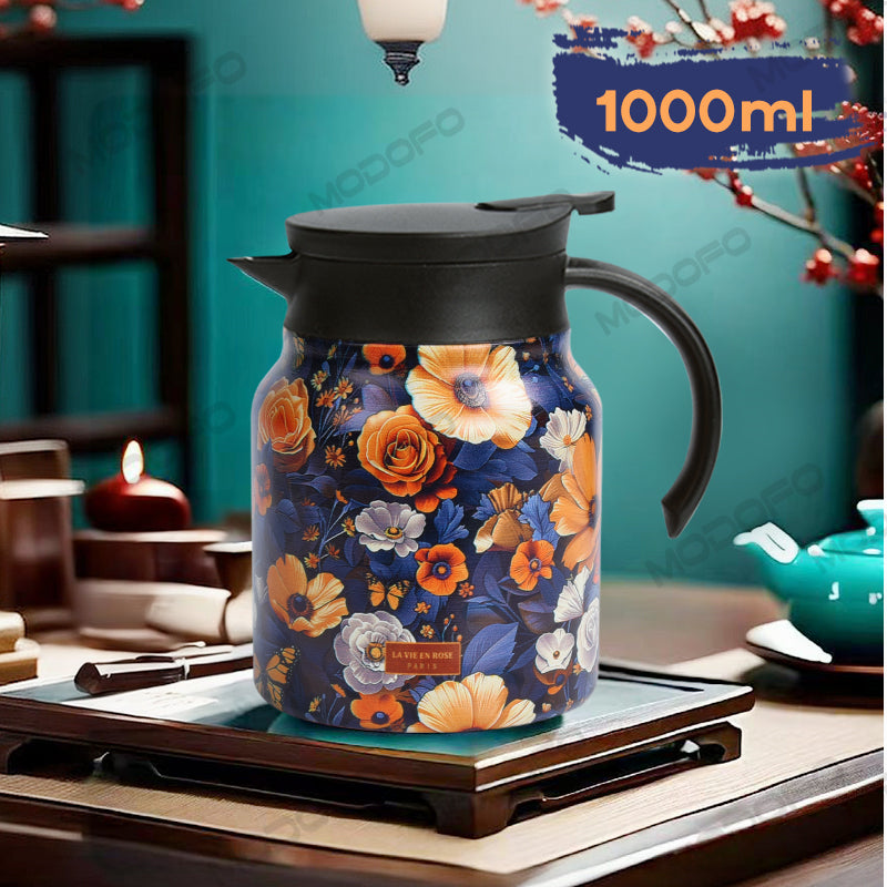 MODOFO 316 Stainless Steel Thermos Teapot | 1 L Thermal Coffee Pot for Hot and Cold Drinks