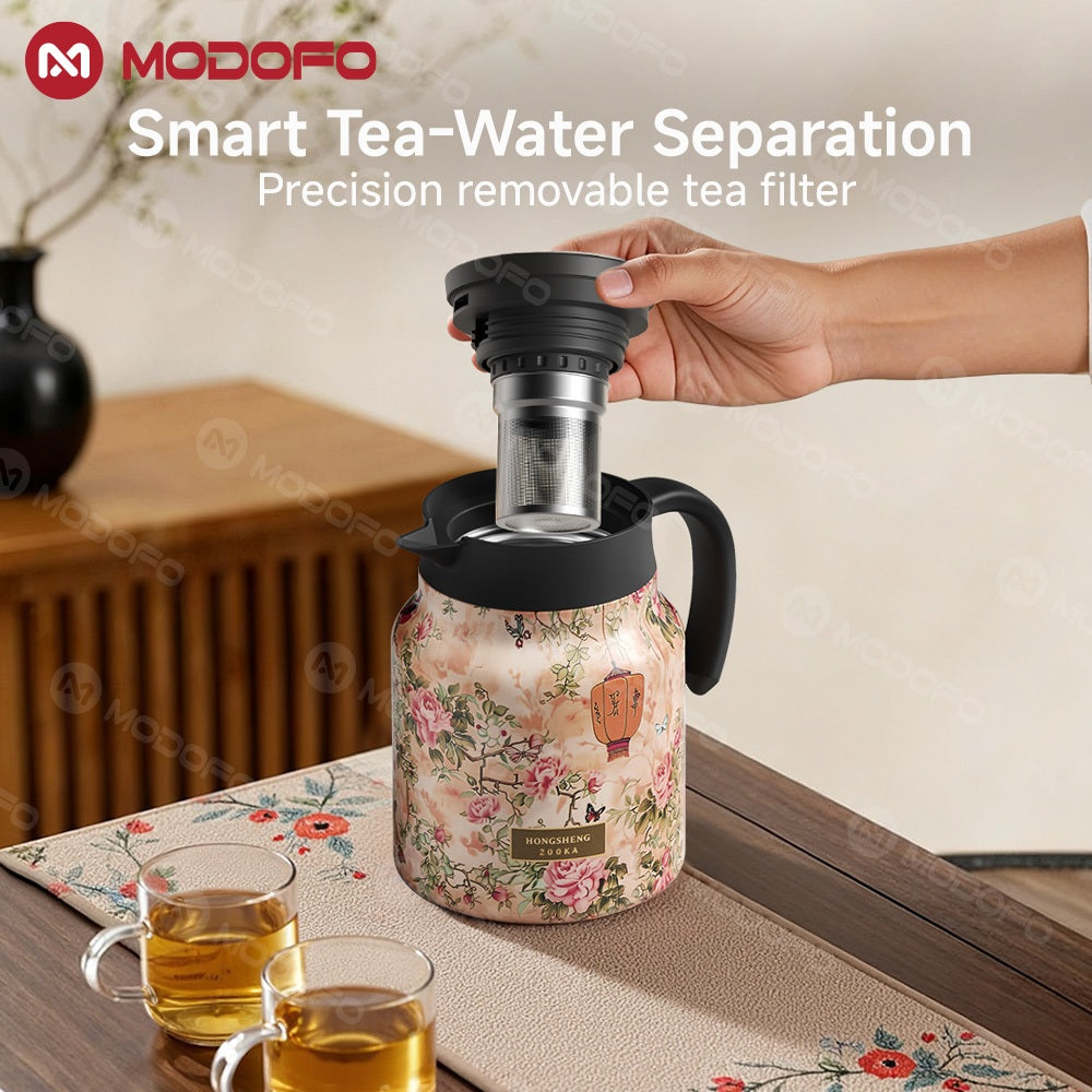 MODOFO 316 Stainless Steel Thermos Teapot | 1 L Thermal Coffee Pot for Hot and Cold Drinks