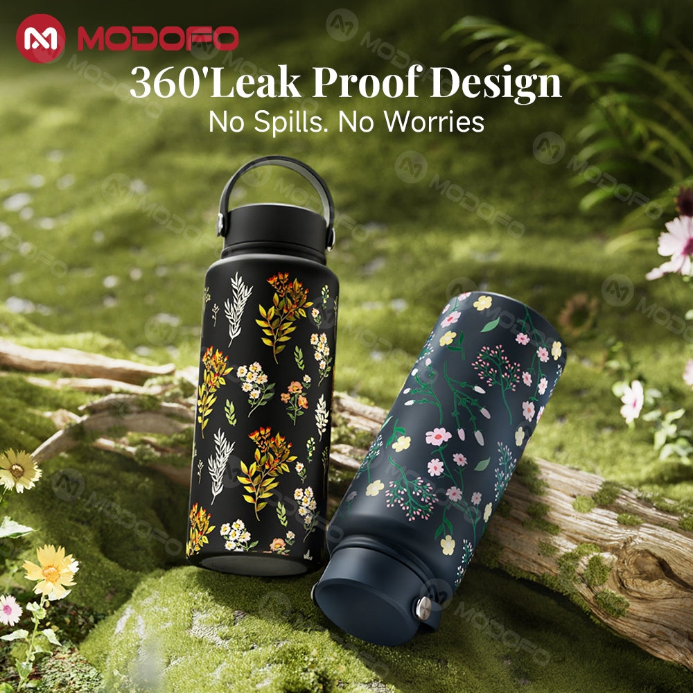 MODOFO 1000ML Large Volume Thermos Cup Printing Series Essential for Hydration
