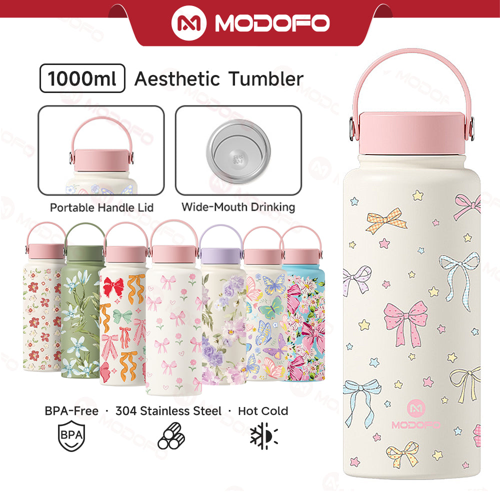 MODOFO 1000ML Large Volume Thermos Cup Printing Series Essential for Hydration